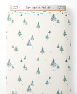 Tissu - Sapin aquarelle fond clair