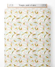 Tissu - Triangles pastel et dorés