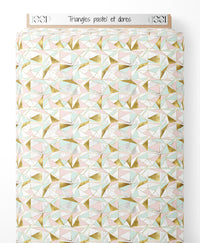 Tissu - Triangles pastel et dorés