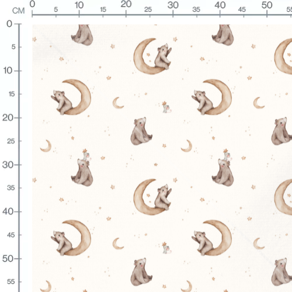 Tissu - Oursons et souris étoilées