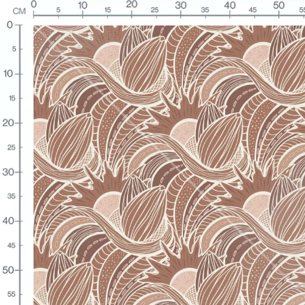 Tissu - Formes courbes brunes