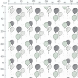 Tissu - Ballons gris et verts