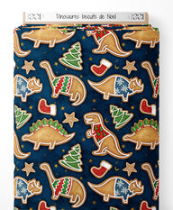 Tissu - Dinosaures biscuits de Noël