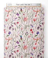 Tissu - Fleurs pastel sur fond clair 2