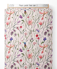 Tissu - Fleurs pastel sur fond clair 2