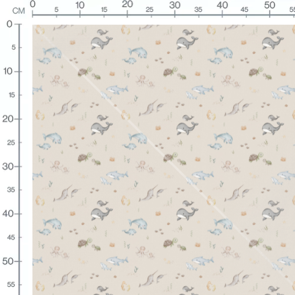 Tissu - Animaux marins mignons