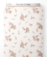 Tissu - Roses pâles et feuillage