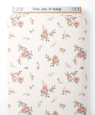 Tissu - Roses pâles et feuillage