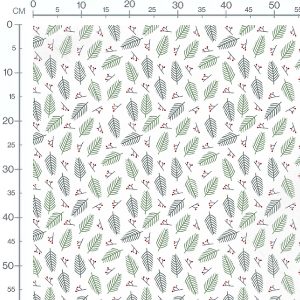 Tissu - Branches et feuilles stylisées