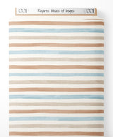 Tissu - Rayures bleues et beiges