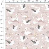 Tissu - Demi-soleils sur fond blanc