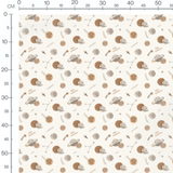 Tissu - Univers souriant sur crème