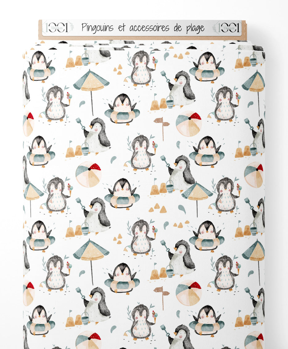 Tissu - Pingouins et accessoires de plage