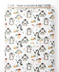 Tissu - Pingouins et accessoires de plage