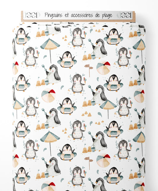 Tissu - Pingouins et accessoires de plage