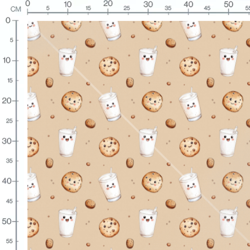 Tissu - Biscuits et verres souriants