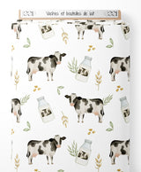 Tissu - Vaches et bouteilles de lait