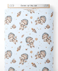 Tissu - Oursons sur bleu clair