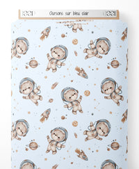 Tissu - Oursons sur bleu clair