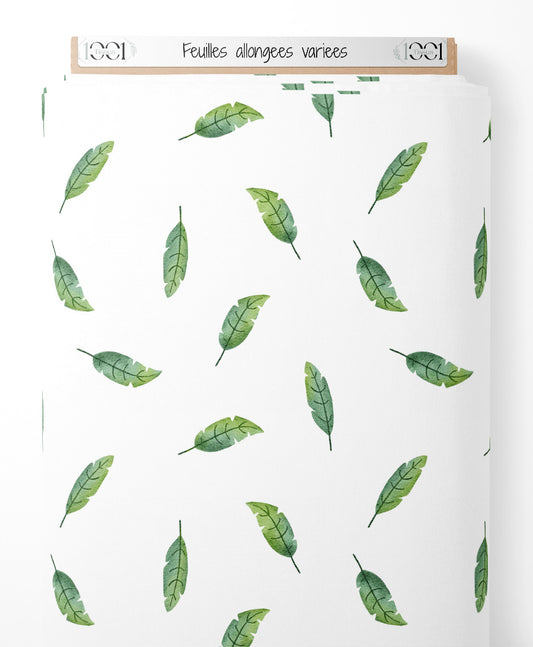 Tissu - Feuilles allongées variées