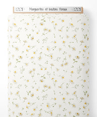 Tissu - Marguerites et boutons floraux
