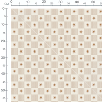 Tissu - Fleurs et rayures beige