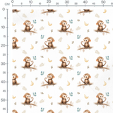 Tissu - Singe et papillon aquarelle