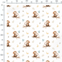 Tissu - Singe et papillon aquarelle