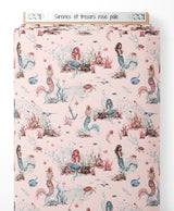 Tissu - Sirènes et trésors rose pâle