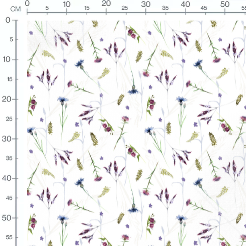 Tissu - Fleurs violettes aquarelle