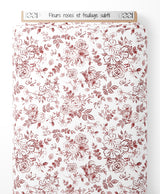 Tissu - Fleurs roses et feuillage subtil
