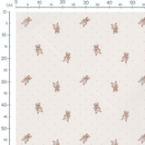 Tissu - Oursons et pois beige