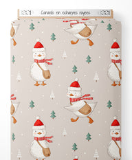 Tissu - Canards en écharpes rayées