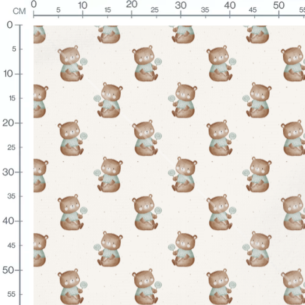 Tissu - Ours avec sucette