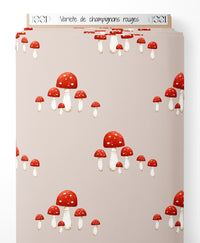 Tissu - Variété de champignons rouges