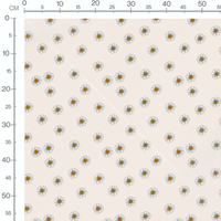 Tissu - Marguerites souriantes fond beige