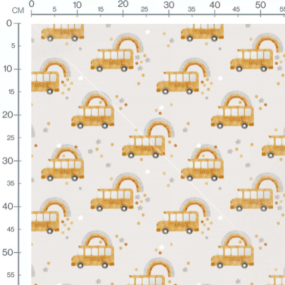 Tissu - Bus scolaires et arcs