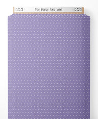 Tissu - Pois blancs sur fond violet