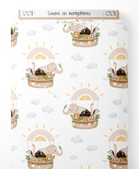 Tissu - Savane en montgolfières