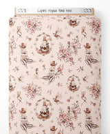 Tissu - Lapins royaux sur fond rose