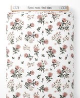 Tissu - Roses roses sur fond blanc