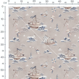 Tissu - Souris marines sur beige