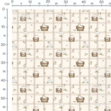 Tissu - Canards et paniers beige