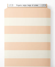 Tissu - Rayures larges beige et crème