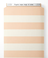 Tissu - Rayures larges beige et crème