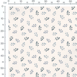 Tissu - Feuilles bleues sur fond crème