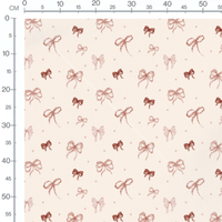Tissu - Nœuds roses sur fond beige