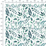 Tissu - Baies noires parmi les feuilles