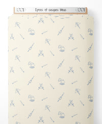 Tissu - Épées et casques bleus