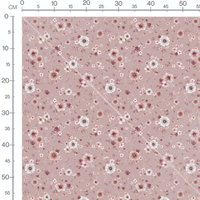 Tissu - Fleurs et bourgeons sur rose